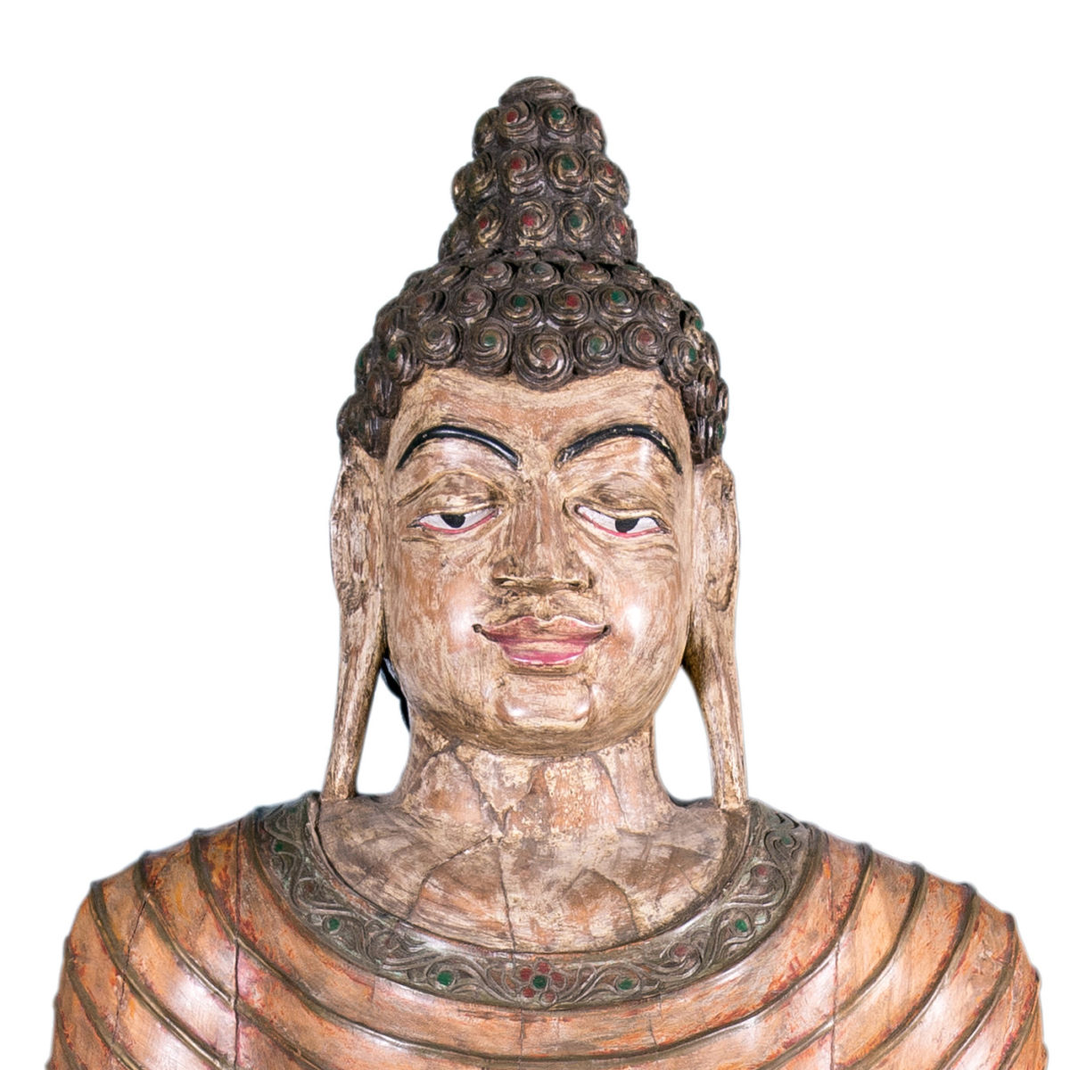 Buddha Statue | Large Wooden Buddha Sculpture | Carved Buddha