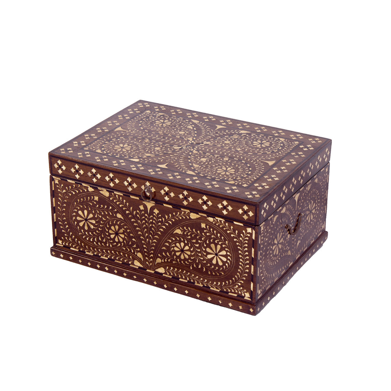 Bone Inlay Trunk: Teakwood Bone Inlay Box by AOI Home