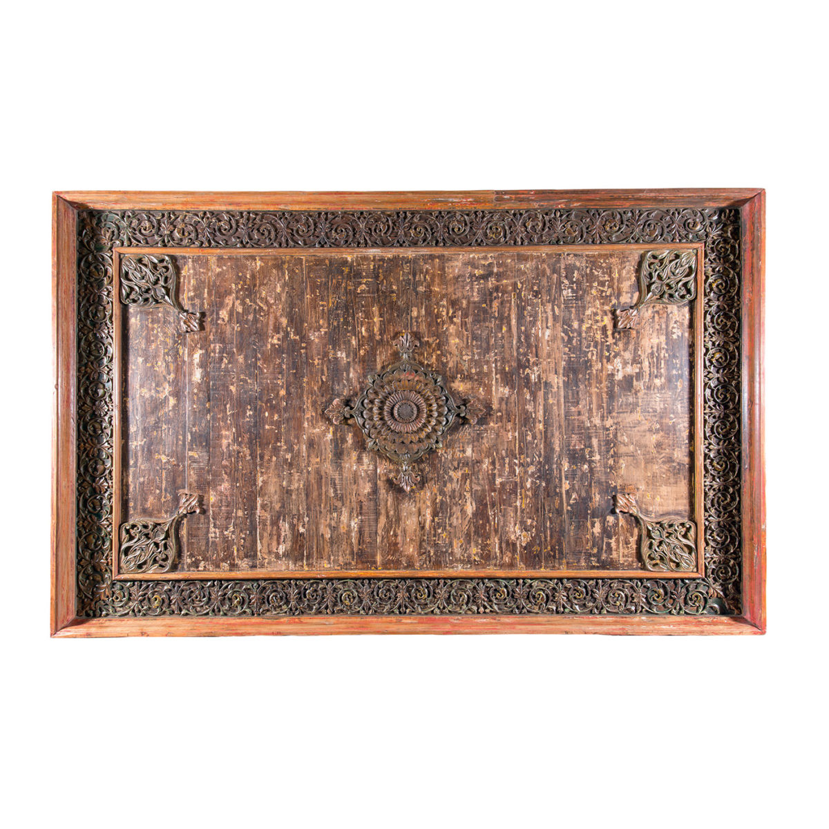 Natural Medallion Ceiling: Antique Hand-carved Ceiling Panel