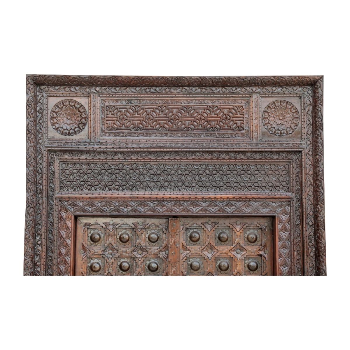 Corner Medallion Haryana Door | Carved Front Door | Unique Door