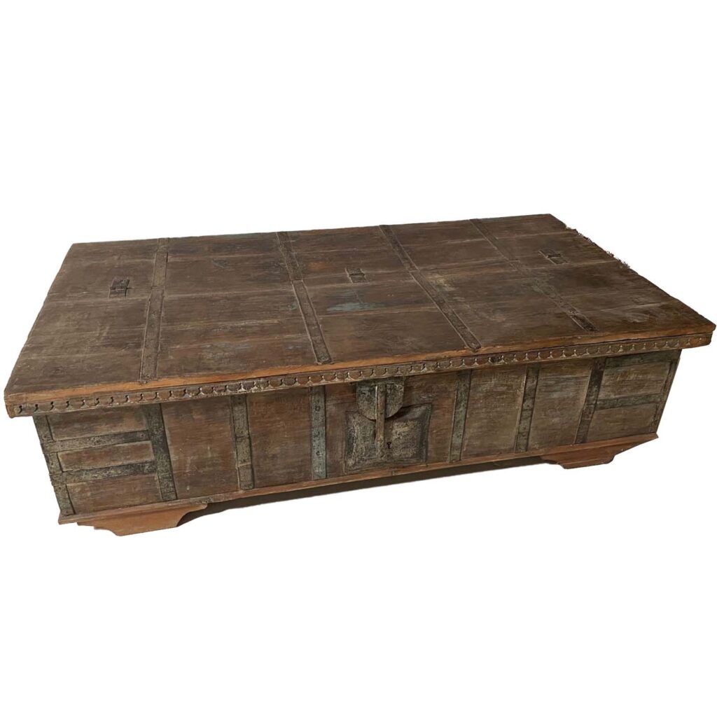 Antique Teak Coffee Table Trunk | Wooden Trunk | Antique Trunk