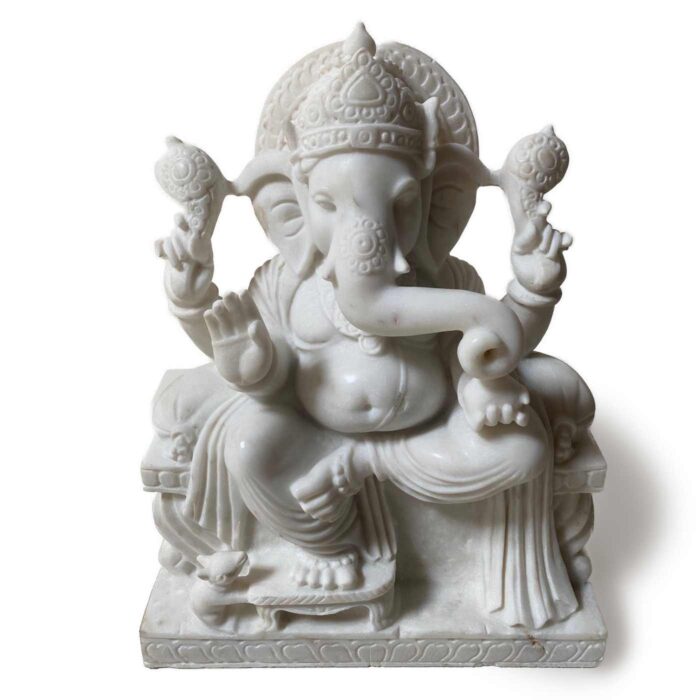 Carved Marble Ganesh, Small