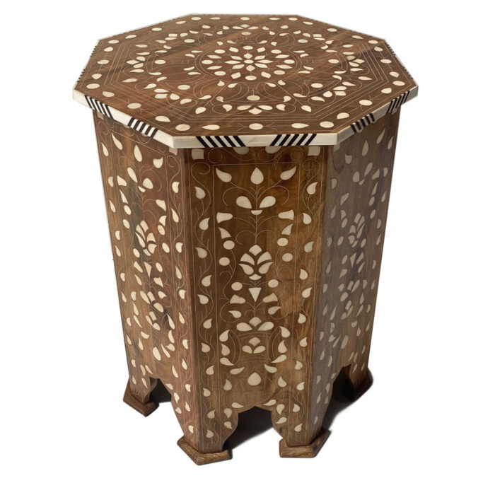 Floral Inlay Octagonal Table