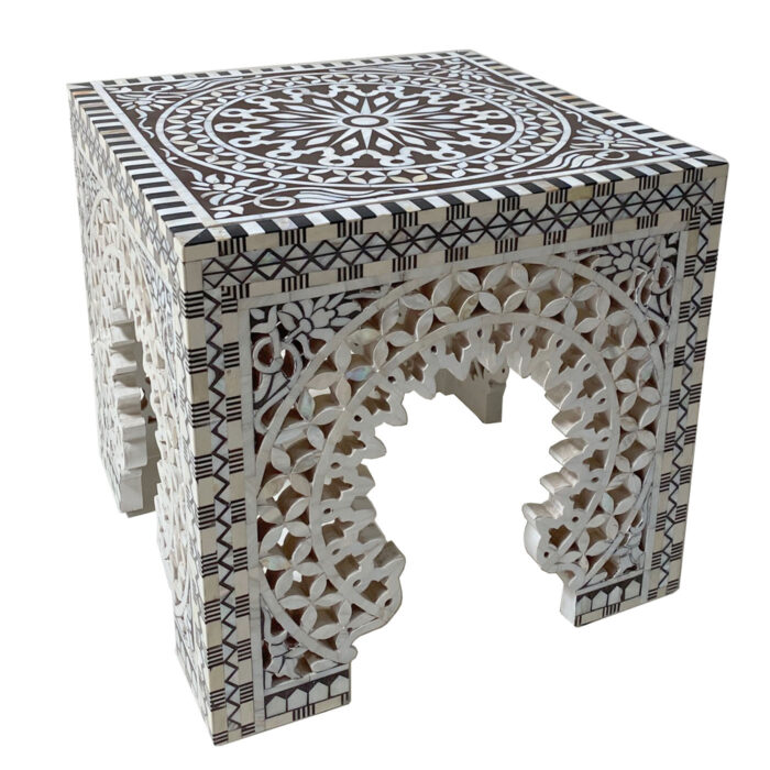 Carved Pearl Moroccan Table