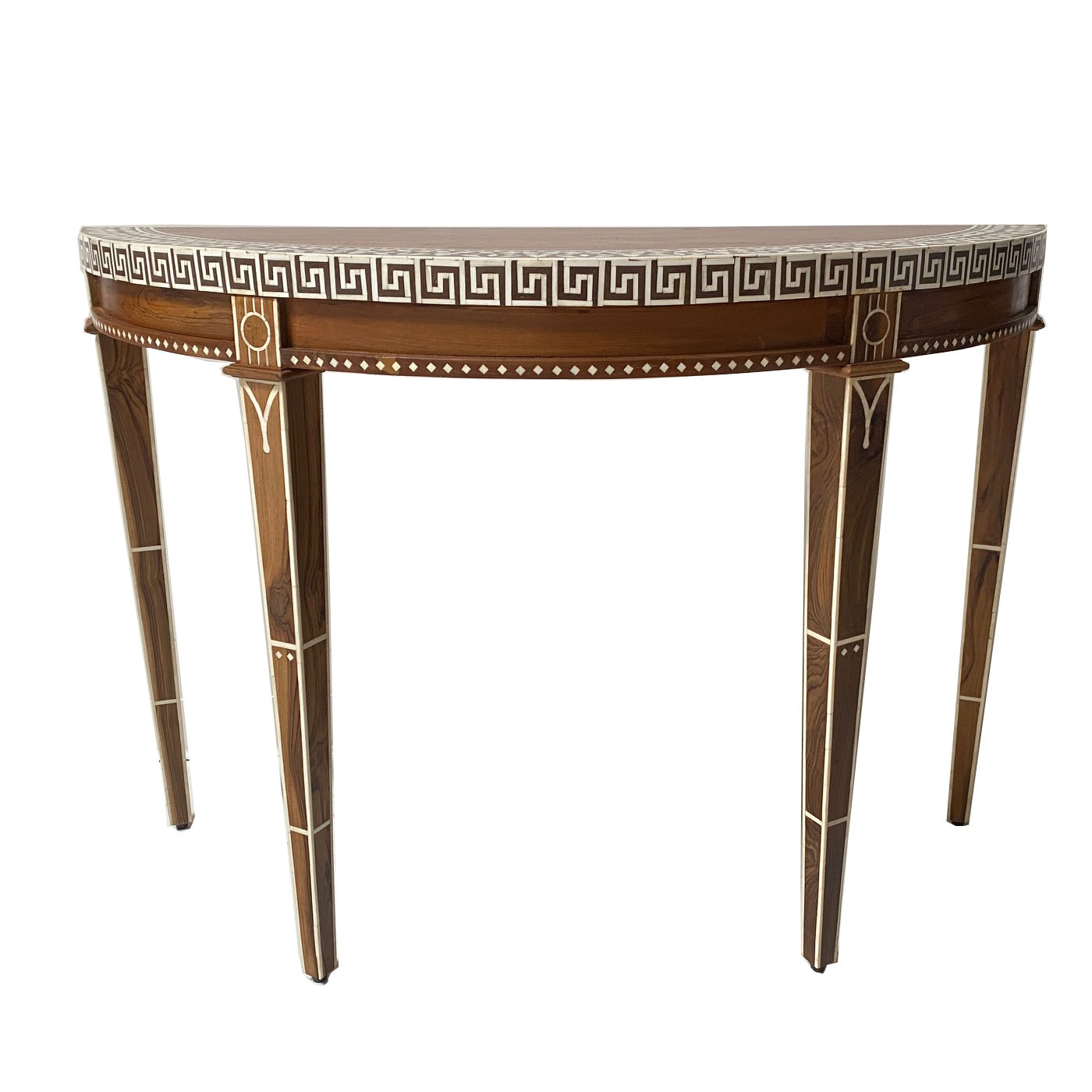 Demilune Table, Two Tone